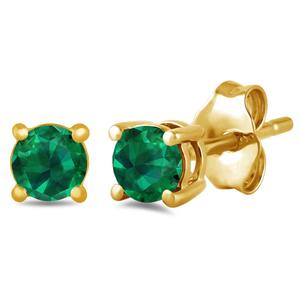 Gemstone Classics(tm) Gold over Silver Created Emerald Earrings