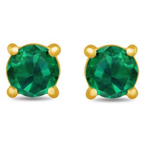 Gemstone Classics(tm) Gold over Silver Created Emerald Earrings alternate view
