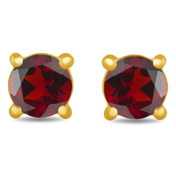 Gemstone Classics(tm) Gold over Silver Created Garnet Stud Earrings alternate view