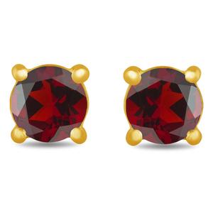 Gemstone Classics(tm) Gold over Silver Created Garnet Stud Earrings alternate view