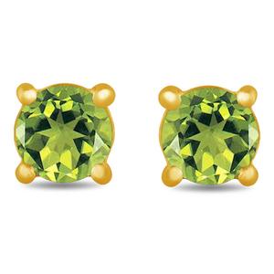 Gemstone Classics(tm) Gold over Silver Created Peridot Stud Earrings alternate view