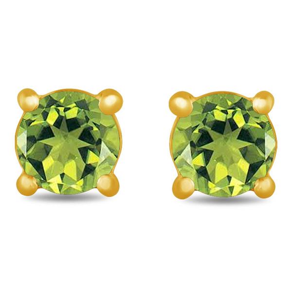 Gemstone Classics(tm) Gold over Silver Created Peridot Stud Earrings alternate view
