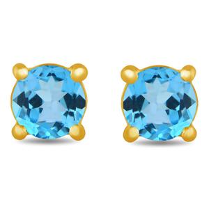 Gemstone Classics(tm) Gold over Silver Created Blue Topaz Earrings alternate view