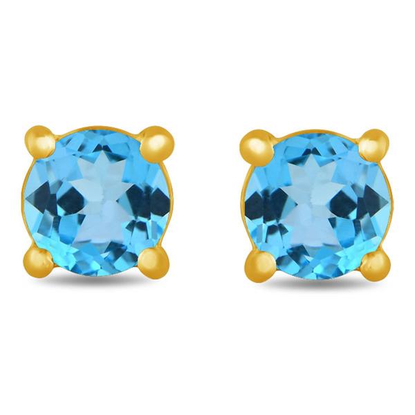 Gemstone Classics(tm) Gold over Silver Created Blue Topaz Earrings alternate view