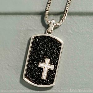 Mens Nova Star(R) Forged 1/10ctw. Lab Grown Diamond Pendant