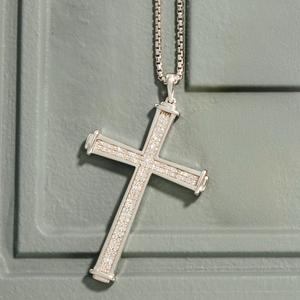 Mens Nova Star(R) Forged 3/8ctw. Lab Grown Diamond Cross Pendant