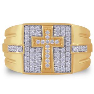 Mens Nova Star(R) Forged 1/2ctw. Lab Grown Diamond Cross Ring
