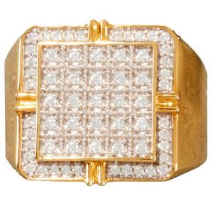 Mens Nova Star(R) Forged 1/2ctw. Lab Grown Diamond Square Ring