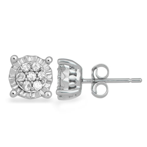 Diamond Classics(tm) Sterling Silver 1/4ctw. Stud Earrings