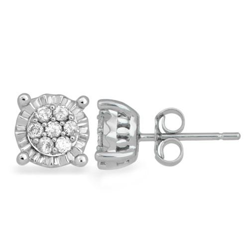 Diamond Classics(tm) Sterling Silver 1/4ctw. Stud Earrings alternate view