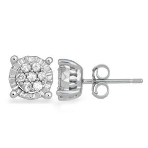 Diamond Classics(tm) Sterling Silver 1/4ctw. Stud Earrings alternate view