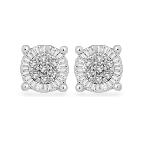 Diamond Classics(tm) Sterling Silver 1/4ctw. Stud Earrings