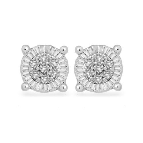 Diamond Classics(tm) Sterling Silver 1/4ctw. Stud Earrings
