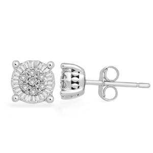 Diamond Classics(tm) Sterling Silver 1/10ctw. Stud Earrings alternate view