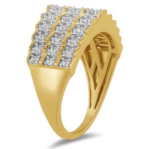 Nova Star(R) Gold over Sterling Silver Lab Grown Diamond 3 Row Ring alternate view