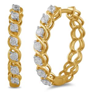 Nova Star(R) Gold over Sterling Silver Lab Grown Diamond Earrings