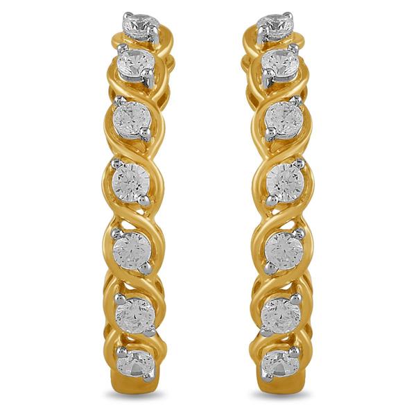 Nova Star(R) Gold over Sterling Silver Lab Grown Diamond Earrings alternate view