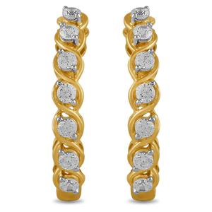 Nova Star(R) Gold over Sterling Silver Lab Grown Diamond Earrings alternate view