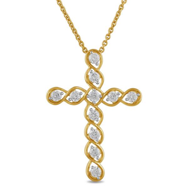 Nova Star(R) Gold 1/2ctw. Lab Grown Diamond Cross Pendant
