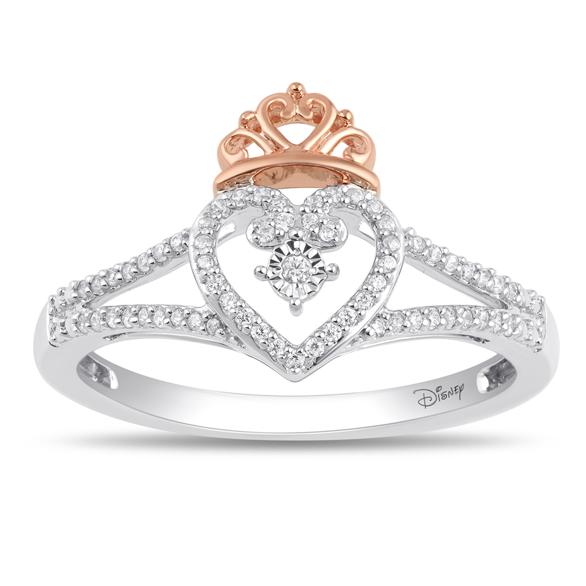 Enchanted Disney(R) Sterling Silver 1/10ctw. Princess Ring