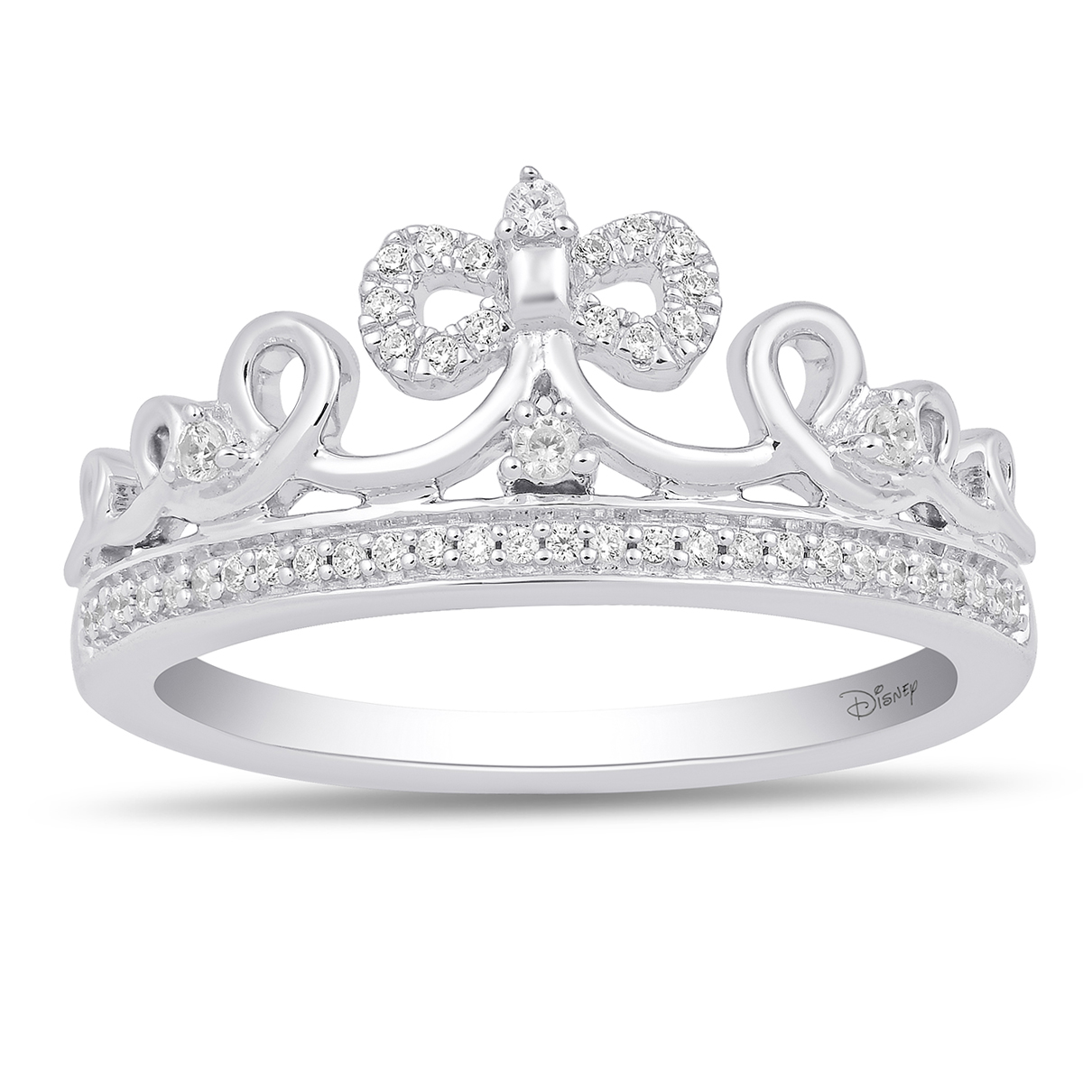 Enchanted Disney(R) Snow White Sterling Silver 1/6ctw. Diamond Ring