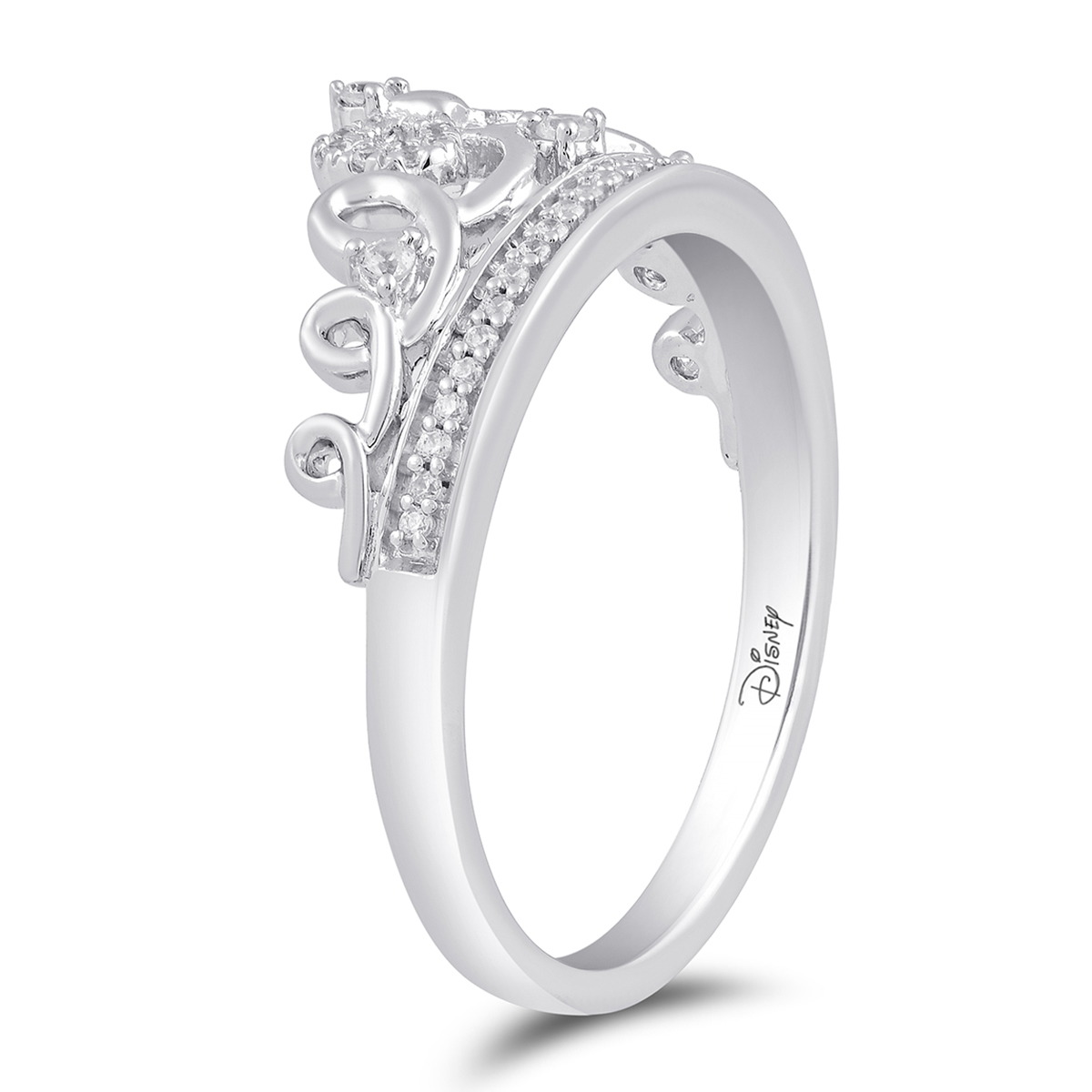 Enchanted Disney(R) Snow White Sterling Silver 1/6ctw. Diamond Ring