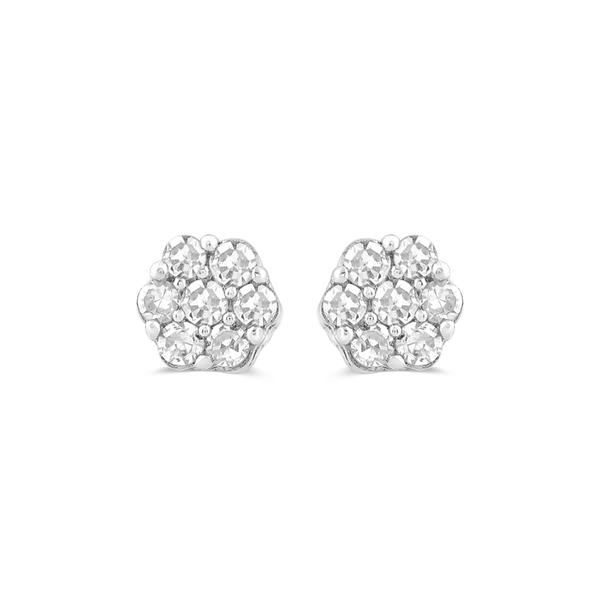 Nova Star(R) Sterling Silver Lab Grown Cirque Diamond Stud Earrings alternate view