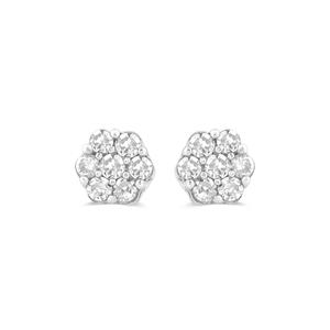 Nova Star(R) Sterling Silver Lab Grown Cirque Diamond Stud Earrings alternate view