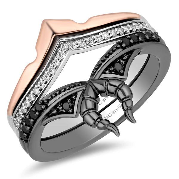 Enchanted by Disney Sterling Silver Rose Gold Maleficent Ring