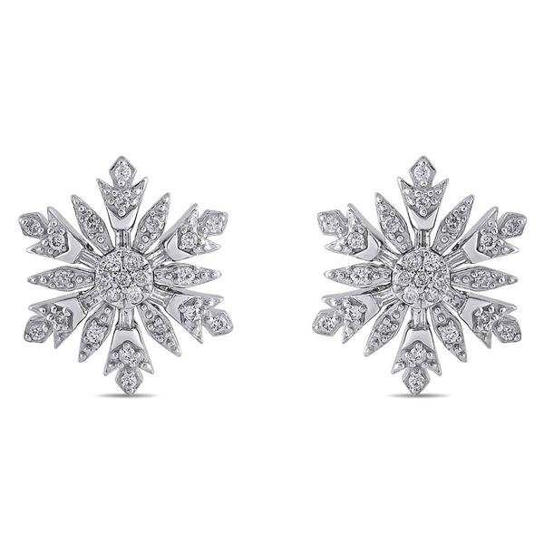Enchanted by Disney Sterling Silver Elsa Snowflake Stud Earrings