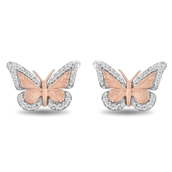 Enchanted by Disney Sterling Silver Rose Gold Mulan Stud Earrings