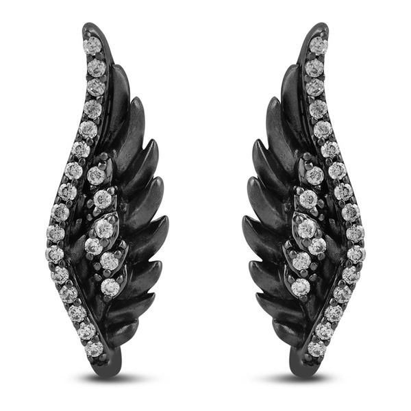 Enchanted by Disney Sterling Silver Maleficent Wing Earrings