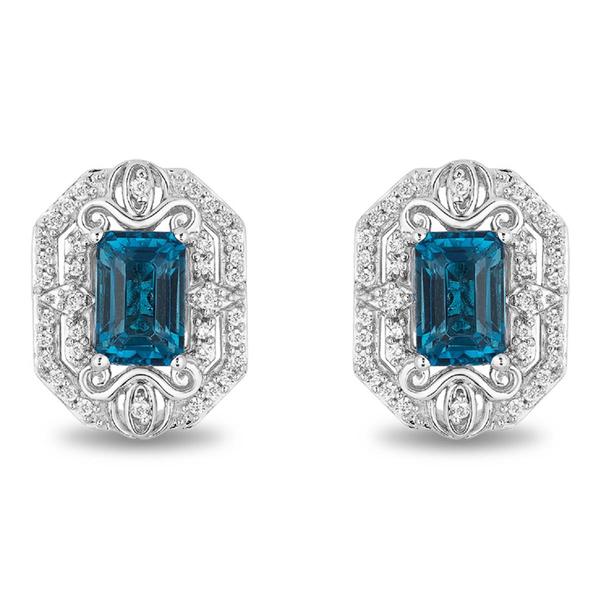 Enchanted by Disney London Blue Topaz Cinderella Stud Earrings