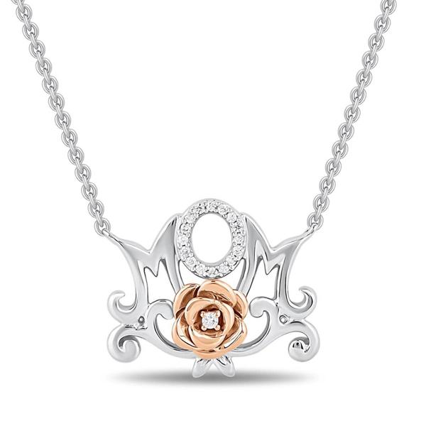 Enchanted by Disney Sterling Silver Rose Gold Belle Mom Pendant