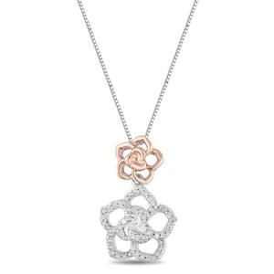 Enchanted by Disney Sterling Silver Belle Flower Pendant Necklace