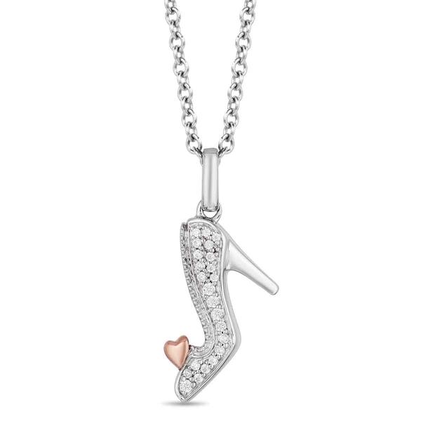 Enchanted by Disney 1/10ctw. Sterling Silver Cinderella Pendant
