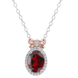 Enchanted by Disney Sterling Silver Garnet Snow Pendant