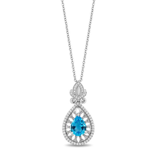 Enchanted by Disney Sterling Silver Topaz Jasmine Pendant