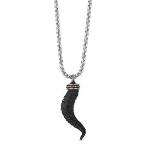 Enchanted by Disney Stainless Steel Black Horn Pendant