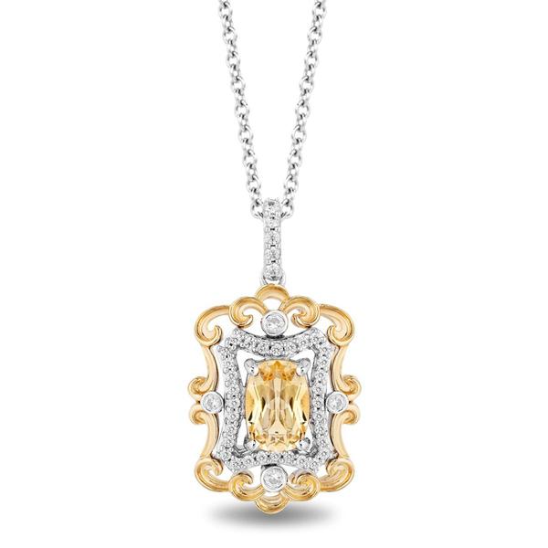 Enchanted by Disney Sterling Silver & Gold Belle Pendant Necklace