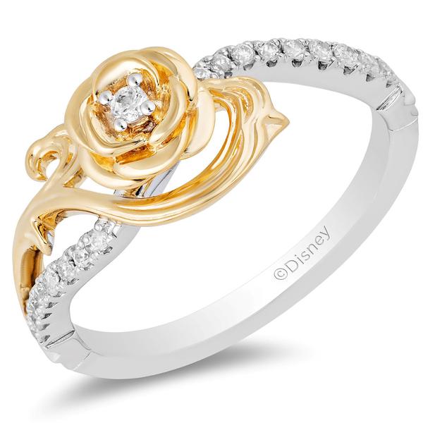Enchanted by Disney Sterling Silver & Gold Belle Ring