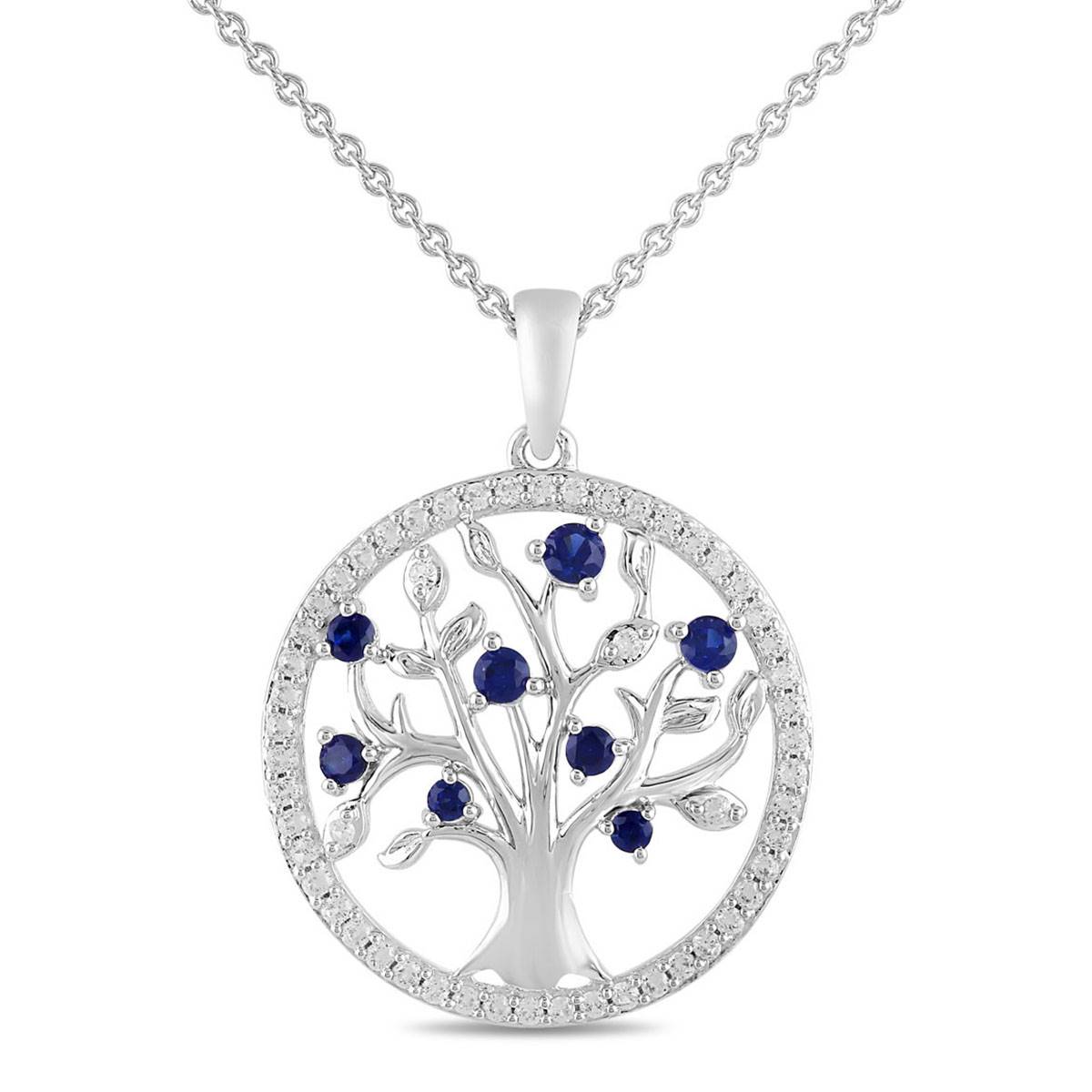 Womens Gemstone Classics(tm) Sterling Silver Family Tree Pendant