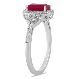 Gemstone Classics(tm) Silver Created Ruby White Sapphire Ring alternate view