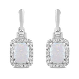 Gemstone Classics(tm) Sterling Silver Created Cushion Opal Earrings alternate view