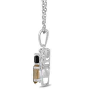 Gemstone Classics(tm) Onyx/Created Sapphire/Citrine Bee Pendant alternate view