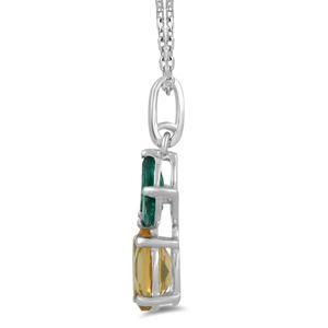 Gemstone Classics(tm) Created Emerald Citrine Pineapple Pendant alternate view