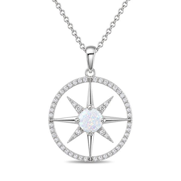 Gemstone Classics(tm) Compass Star Lab Grown Opal Pendant