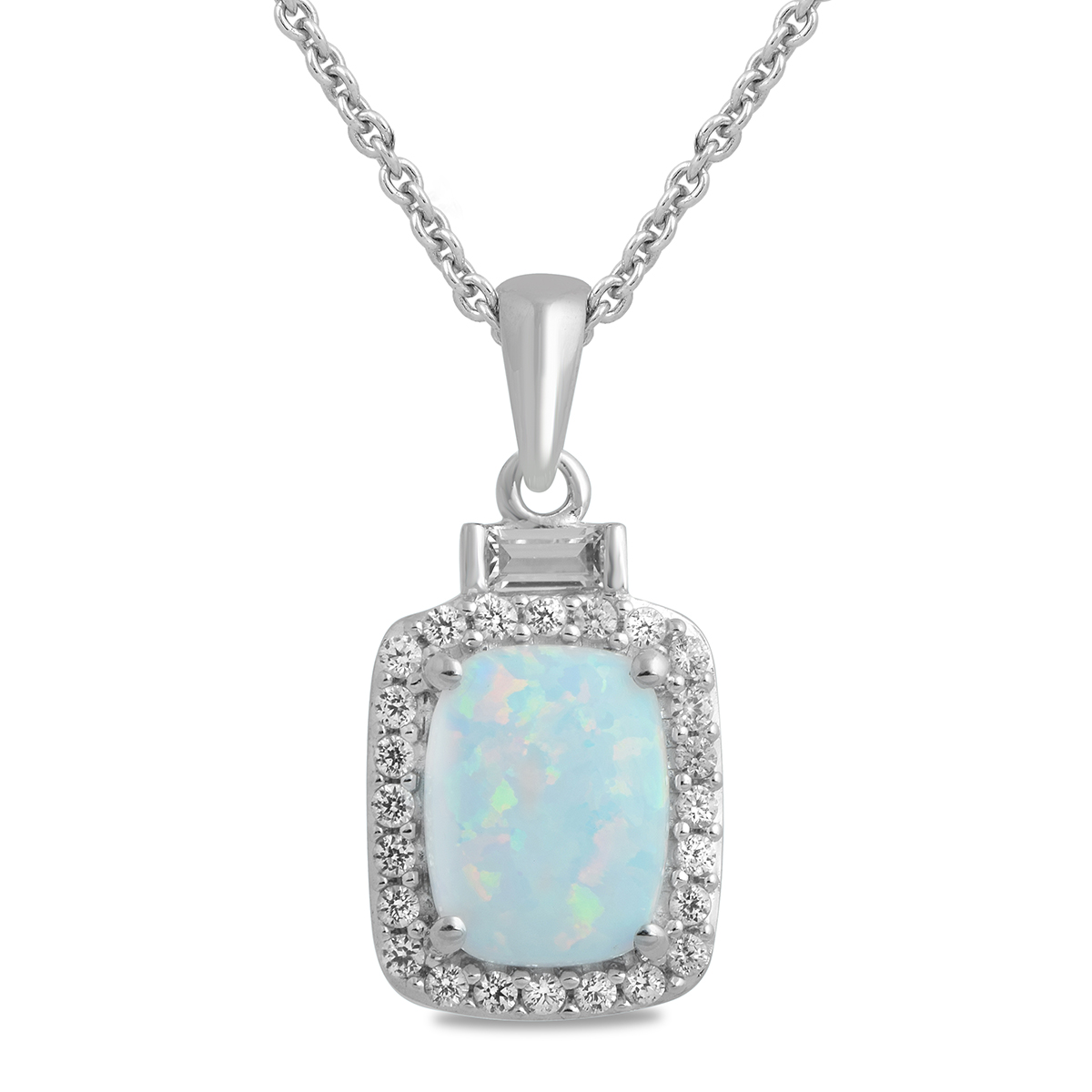 Gemstone Classics(tm) Created Opal & Sapphire Pendant