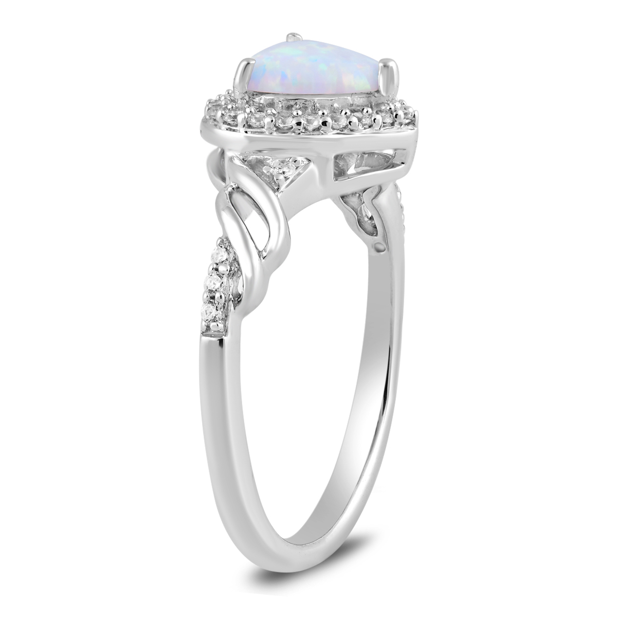 Gemstone Classics(tm) Created Opal & Sapphire Heart Ring