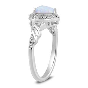 Gemstone Classics(tm) Created Opal & Sapphire Heart Ring alternate view